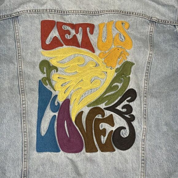 NWT Levi’s Premium Limited Edition Pride Jean Jacket Embroidered “Let Us Love" L - Picture 14 of 16